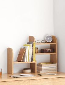 Qokori  100% Solid Oak Wood Telescopic Storage Rack - Modern Classic Desk Shelf