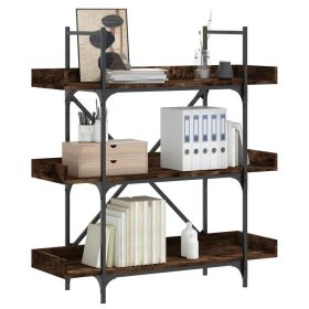 Bookcase 3-Tier Smoked Oak 39.4"x13"x42.7" Engineered Wood