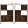 Bookcase Smoked Oak 28.3"x11"x42.9" Engineered Wood