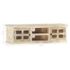 TV Stand White 51.2"x11.8"x14.2" Solid Wood Mango