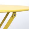 3 Pieces Patio Bistro Balcony Metail Chair Table Set-Yellow