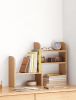 Qokori  100% Solid Oak Wood Telescopic Storage Rack - Modern Classic Desk Shelf