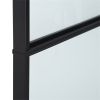 36" x 84" Sliding bathroom Door with 6FT Hardware Kit and Handle, Industrial Frosted Tempered Glass Door with Carbon Steel