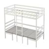 Twin Over Twin Bunk Beds Can be Turn into Upper Bed and Down Desk, Cushion Sets are Free. White,79''L x 40.9''W x 79''H.
