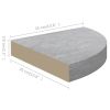 Wall Corner Shelves 4 pcs Concrete Gray 13.7"x13.7"x1.4" MDF