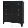 Chest of Drawers Metal Industrial Style 30.7"x15.7"x36.6" Black