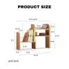Qokori  100% Solid Oak Wood Telescopic Storage Rack - Modern Classic Desk Shelf