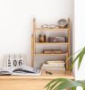 Qokori  100% Solid Oak Wood Telescopic Storage Rack - Modern Classic Desk Shelf
