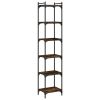 Bookcase 6-Tier Smoked Oak 15.7"x11.8"x74" Engineered Wood