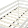 Twin Over Twin Bunk Beds Can be Turn into Upper Bed and Down Desk, Cushion Sets are Free. White,79''L x 40.9''W x 79''H.