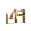 Qokori  100% Solid Oak Wood Telescopic Storage Rack - Modern Classic Desk Shelf