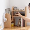 Qokori  100% Solid Oak Wood Telescopic Storage Rack - Modern Classic Desk Shelf