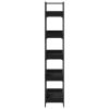 Bookcase 5-Tier Black 39.4"x13"x71.1" Engineered Wood