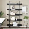 Bookcase 5-Tier Black 39.4"x13"x71.1" Engineered Wood
