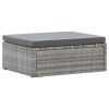 Patio Lounge Bed with Roof Mixed Gray Poly Rattan