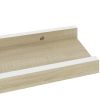 Wall Shelves 2 pcs White and Sonoma Oak 15.7"x3.5"x1.2"