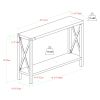 Modern Farmhouse Metal-X Entry Table with Lower Shelf - Grey Wash