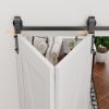 3FT Bi-Folding Sliding Barn Door Hardware Track Kit, Black Roller Kit for 2 Doors, J Shape(No Door)