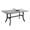 Kyrstin Grey-washed Farmhouse Wood Patio Dining Table for 6 Seaters
