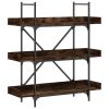 Bookcase 3-Tier Smoked Oak 39.4"x13"x42.7" Engineered Wood