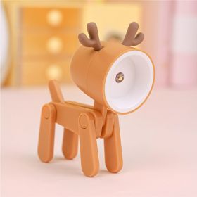 Mini Cute Animal Pet Dogs Deer Designer Led Night Light Table Lamp Kids Toys Gift For Birthday/Easter/Boy/Girlfriends (Color: Orange)