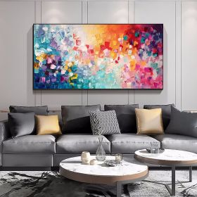 Hand Painted Large Original Abstract Colors Painting Extra Large Art Painting Textured Abstract Wall Art Living Room Decor Modern Original Painting (size: 100x200cm)