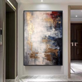 Gray Gold Textured Handmade Oil Painting Original Abstract Painting Colorful Acrylic Paintings Minimalist Wall Art For Living Room (size: 70x100cm)