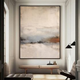Handmade Oil Painting Beige Brown Texture Painting Beige Wall Art Neutral Abstract Painting Beige Textured On Canvas Painting Home Decor Art (size: 100X150cm)