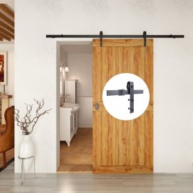 4.9FT/6FT/6.6FT/8FT Carbon Steel Rustic Interior Sliding Wood Barn Door Hardware (size: 244cm(8ft) kit)